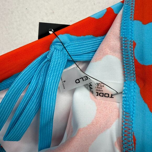 Todd Sanfield Swim Brief Men's Small Blue Red Discus Deep All Over Abstract NEW - Picture 6 of 7